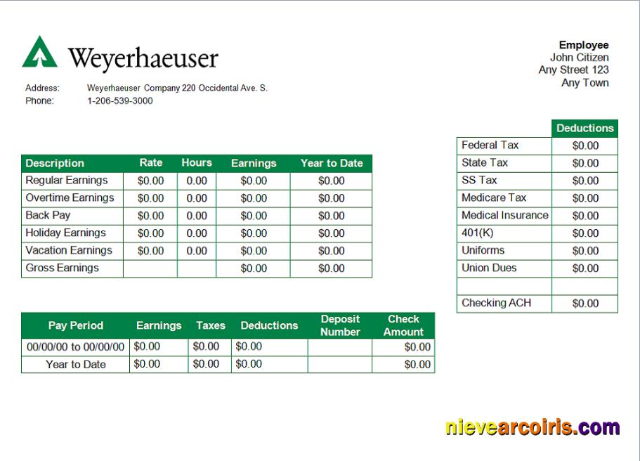 USA forest and paper company employee sheet